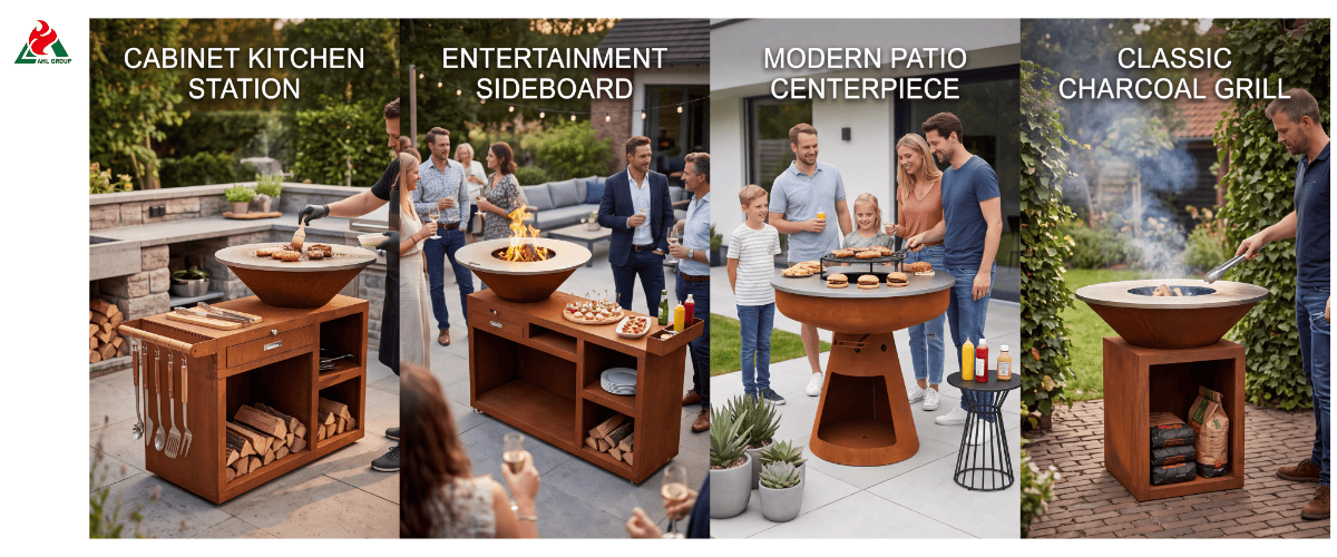 Corten BBQ Grill application manufacturer